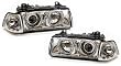 BMW E36 COMPACT Klarglas Scheinwerfer Angel Eyes CHROM