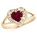 10k Gold Heart Synthetic Garnet January Birthstone title=