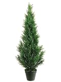 IMAGE OF TWO 4' Potted Outdoor Indoor Artificial Cedar Tower Cone Topiary Tree Plants
