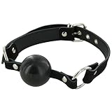 Bondage Boutique Advanced Leather and Rubber Ball Gag Black