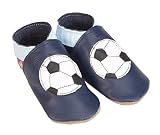 Football Navy, cute soft leather baby shoes, Large 12-18 months [並行輸入品]