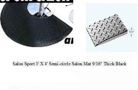 Salon Sport 3' X 4' Semi-circle 9/16" Thick Mat Black