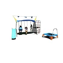 Hot Sale IronKids Premier 650 Complete Fitness Playground Swing Set with Rope Climb and Refreshing Mist