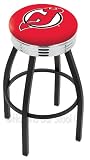 New Jersey Devils 25 Inch Swivel Bar Stool with Chrome Ribbed Accent Ring