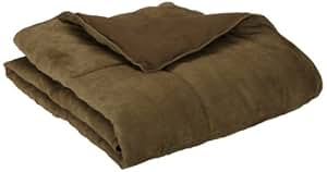 Amazon.com - Aeolus Down Olive Microsuede Down Alternative Throw