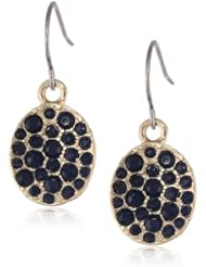Kensie "Shooting Star" Gold-Plated Oval Jet Stone Drop Earrings