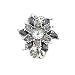 Shihao Gorgeous Flower Women Bracelet Watch in Graytone Plate Stunning Gray Crystal Beads Floral Design II