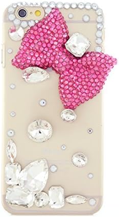 CaseBee - Handmade 3D Stylish Bow w/ Scattered Gemstones iPhone 6 (4.7) Case - Bling Bling Case (Package includes Extra Crystals & Screen Protector) (Black)
