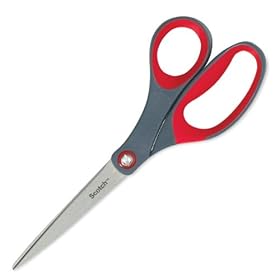 Scotch 1448 - Precision Scissors, Pointed, 8 Length, 3-1/8 Cut, Gray/Red-MMM1448