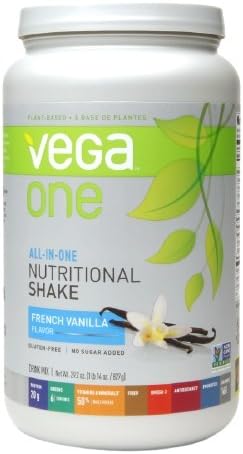 Vega One All-In-One Nutritional Shake, Large Tub, French Vanilla 30 oz (Pack of 6)