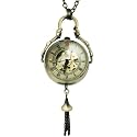 Glam Naturale BIG Crystal Globe Vintage Antique Clock Necklace Watch - Long 30" Chain