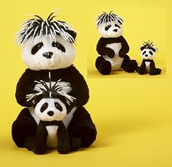 MAMA & BABY PANDA ZIBBIE PLUSH TOY 10"H