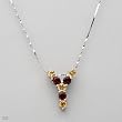 Necklace With 1.80ctw Precious Stones - Genuine Citrines and Garnets Beautifully Crafted in 925 Sterling silver Length 16in