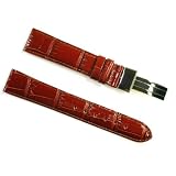 BANDA PASTEL GATOR LEATHER WATCHBAND WITH STAINLESS FOLDING CLASP DEPLOYANT BUCKLE DESIGN-REAL... by Caddy Bay Collection