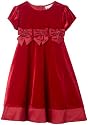 Rare Editions Girls 2-6x 3 Bow Velvet Dress