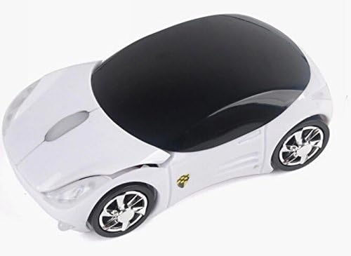 Welltop® Ferrari wireless mouse Computer Mice fashion super car shaped game mice 2.4Ghz optical mouse for pc laptop computer (White)
