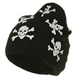 Silver Metallic Printed Skull Beanie - Multi W28S11D