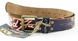 Ed Hardy By Christian Audigier Lvkills Skull NC In Black Men's Belt EH1103