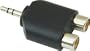 American Recorder Technologies 1/8" Male Stereo To Two RCA Female Adapter Nickel