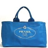 [プラダ]PRADA ロゴ入り キャンバス オープントートバッグ canapa azzuro ブルー 並行輸入品 プラダ トートバッグ