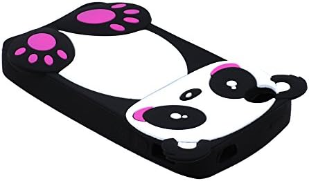 Apple iPhone 4S 4 Soft Smooth Touch Silicon Skin Cute 3D Cartoon Panda Bear Jelly Case Protective Rubber Cover Heavy Duty Shockproof for Apple iPhone 4S 4 Black