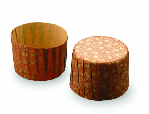 Welcome Home Brands T70071BX Pleated Free-Standing Baking Cups, Set of 12, Leaf