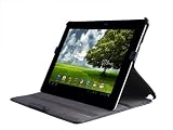 VERTEKS Asus Eee Pad Transformer PRIME TF201 10.1-Inch Android Tablet Wi-Fi Multi-Angle Slim-Fit Leather Folio Case Cover (Black)