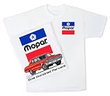 Mopar T-shirt - One Hundred Percent Adult White Classic Car Tee