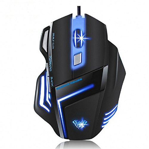 2000 DPI 7 Button Optical Wired USB Six Color Backlight Gaming Mouse Mice For Pro Gamer Black