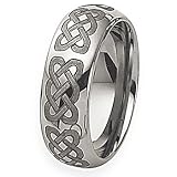 Chisel Tungsten Ring with Celtic Knot Design (8.0 mm) - Sizes 8-14