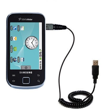 Coiled USB Cable for the Samsung SCH-R880 with Power Hot Sync and Charge capabilities - uses Gomadic TipExchange Technology