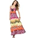 XOXO Printed Silky-Knit Maxi Dress with Medallion