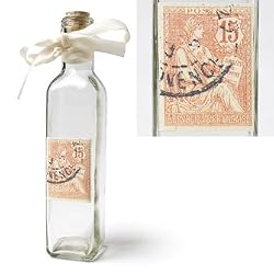 Red Stamp 8.5 Inch High Decorated Small Apothecary Jar