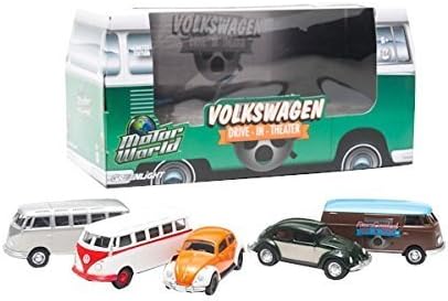 GreenLight Motorworld Air Cooled Drive-In Movie Theater VW Set, 5 Car, 1:64 Scale by Greenligt LLC