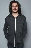 Alternative Apparel The Eco-Heather Zip Hoodie in Black hood ,Sweatshirts for Men