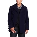 Tommy Hilfiger Men's Wool Plush Peacoat, Navy, Medium