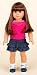 Magenta Sleeveless Top with Ruffled Denim Skirt. COMPLETE Outfit with Shoes! Fits 18