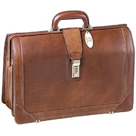 Mancini Brown Italian Leather Lawyer doctor Briefcase