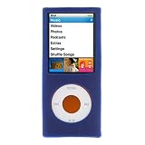 Durable Flexible Soft Blue Silicone Skin Cover Case with Neck Lanyard for Apple Ipod Nano 4th Generation