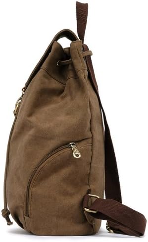 CLELO B438 Unisex Leisure Canvas Travel Rucksack College Style Backpack- Medium,Black