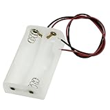 Gino White Plastic 2 x 1.5V AA Battery Charging Leads Wired Cell Case