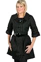 L71 Womens Metallic Black Mac Coat Jacket Sizes 8-12 UK