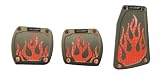 Pilot Motorsports PM-283R 3 Piece Pedal Set, Red LED Flames