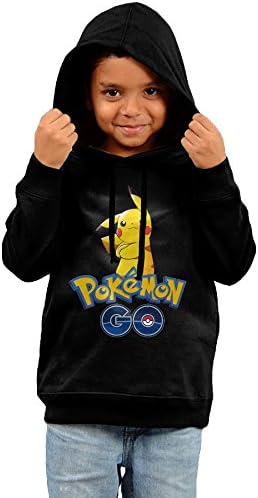 Dryejo Toddler Pokemon Go Pikachu 3 Children Hoodies Sweatshirt Size 5-6 Toddler US Black