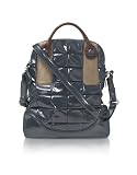 Francesco Biasia Power Lady - Matelasse' Glossy Canvas and Goatskin Tote Bag Glass