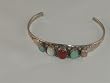 Navajo Multi Stone Sterling Silver Bracelet - BR-0046