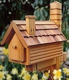 T.K. Industries TKAH14K Cedar Mailbox, Smooth Shingled Kurfed Roof, Log Cabin Sides