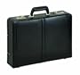 SOLO Classic Collection Expandable Leather Laptop Attache, Check-Fast Airport Security-Friendly Case Holds Laptop up to 16 Inches, Black, 471-4