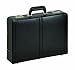SOLO Classic Collection Expandable Leather Laptop Attache, Check-Fast Airport Security-Friendly Case Holds Laptop up to 16 Inches, Black, 471-4
