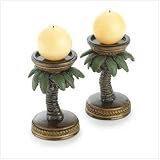 Palm Tree Candleholders Set of 2